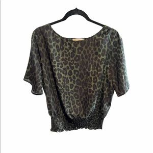 Michael Kors Leopard Print Blouse